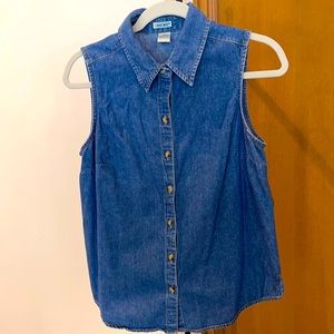 Sleeveless denim top